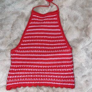 Urban Outfitters Crochet Knit Halter Crop Top, Size S